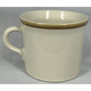 Vtg JI STONECREST Mug ANDRE PONCHE Designer Brown Tan Coffee Cup